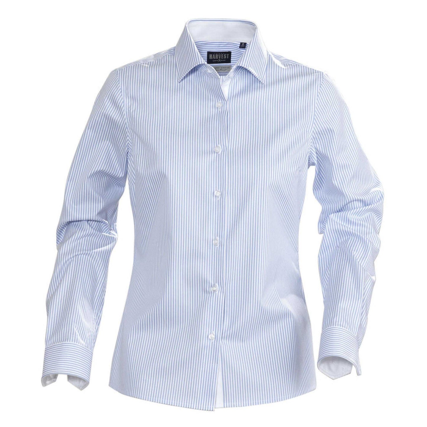 Light Blue - Front - James Harvest Womens-Ladies Reno Shirt