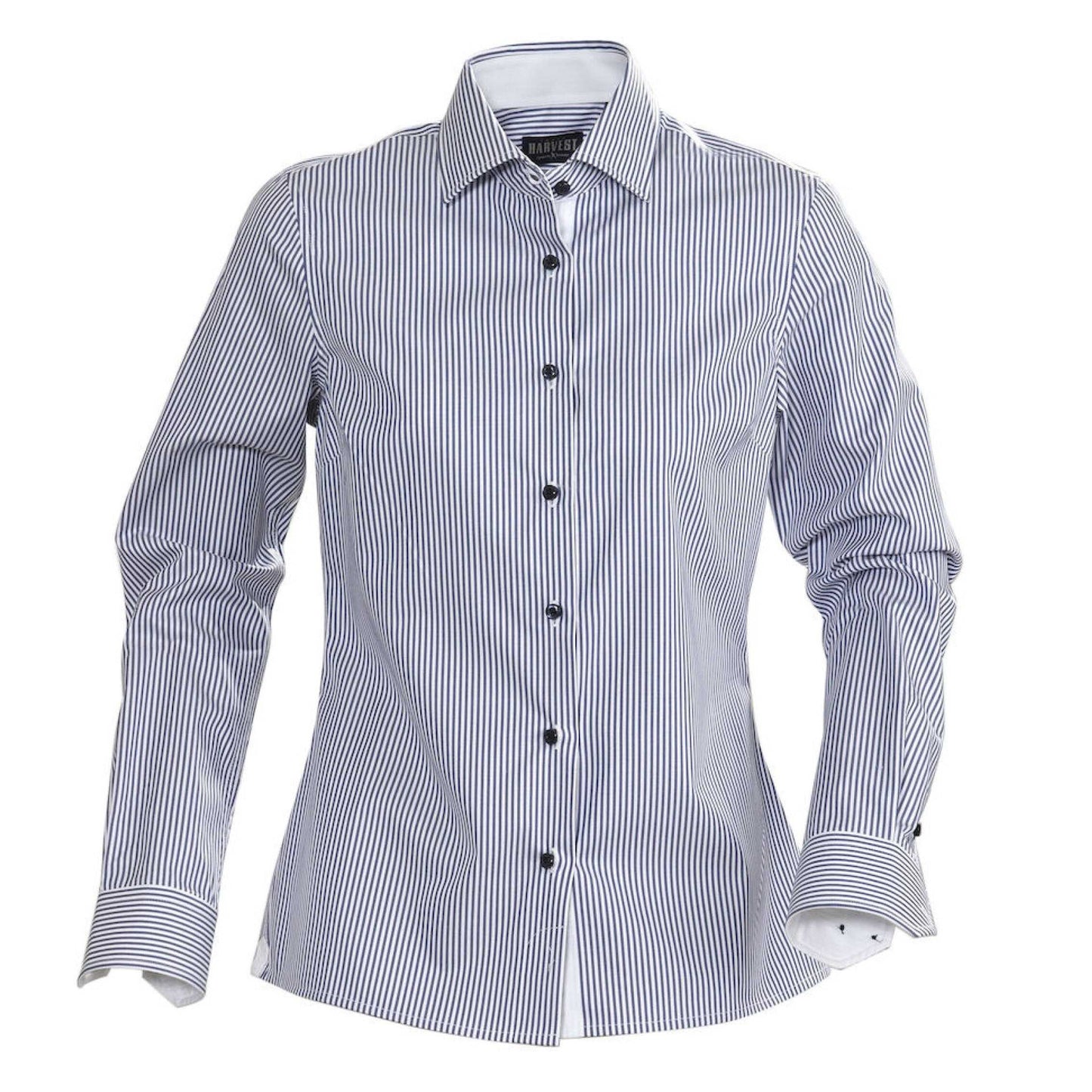 Navy - Front - James Harvest Womens-Ladies Reno Shirt