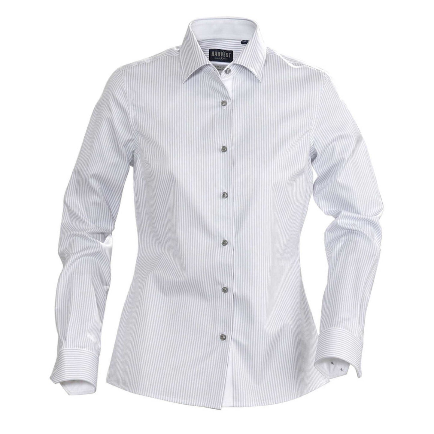 Grey - Front - James Harvest Womens-Ladies Reno Shirt