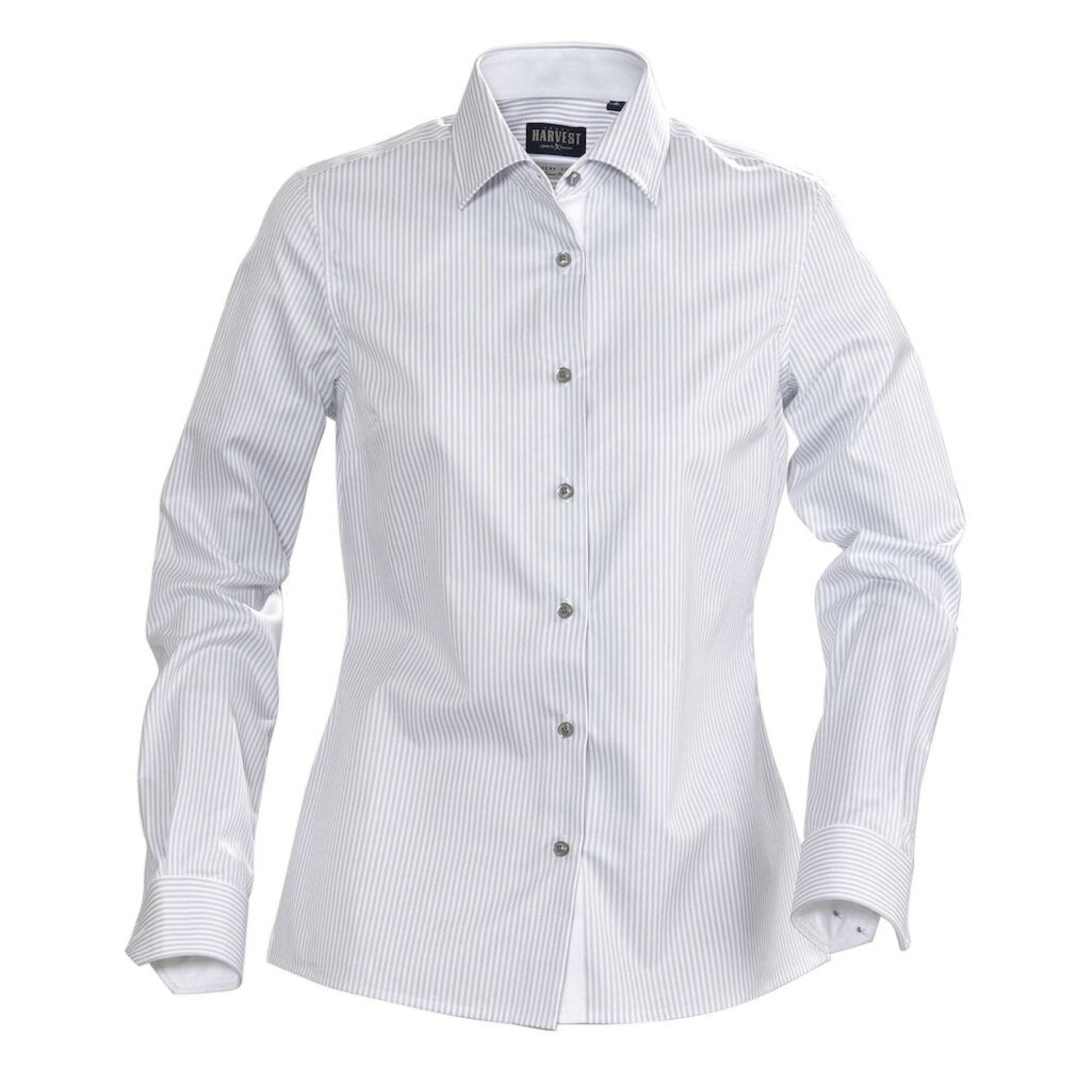 Grey - Front - James Harvest Womens-Ladies Reno Shirt