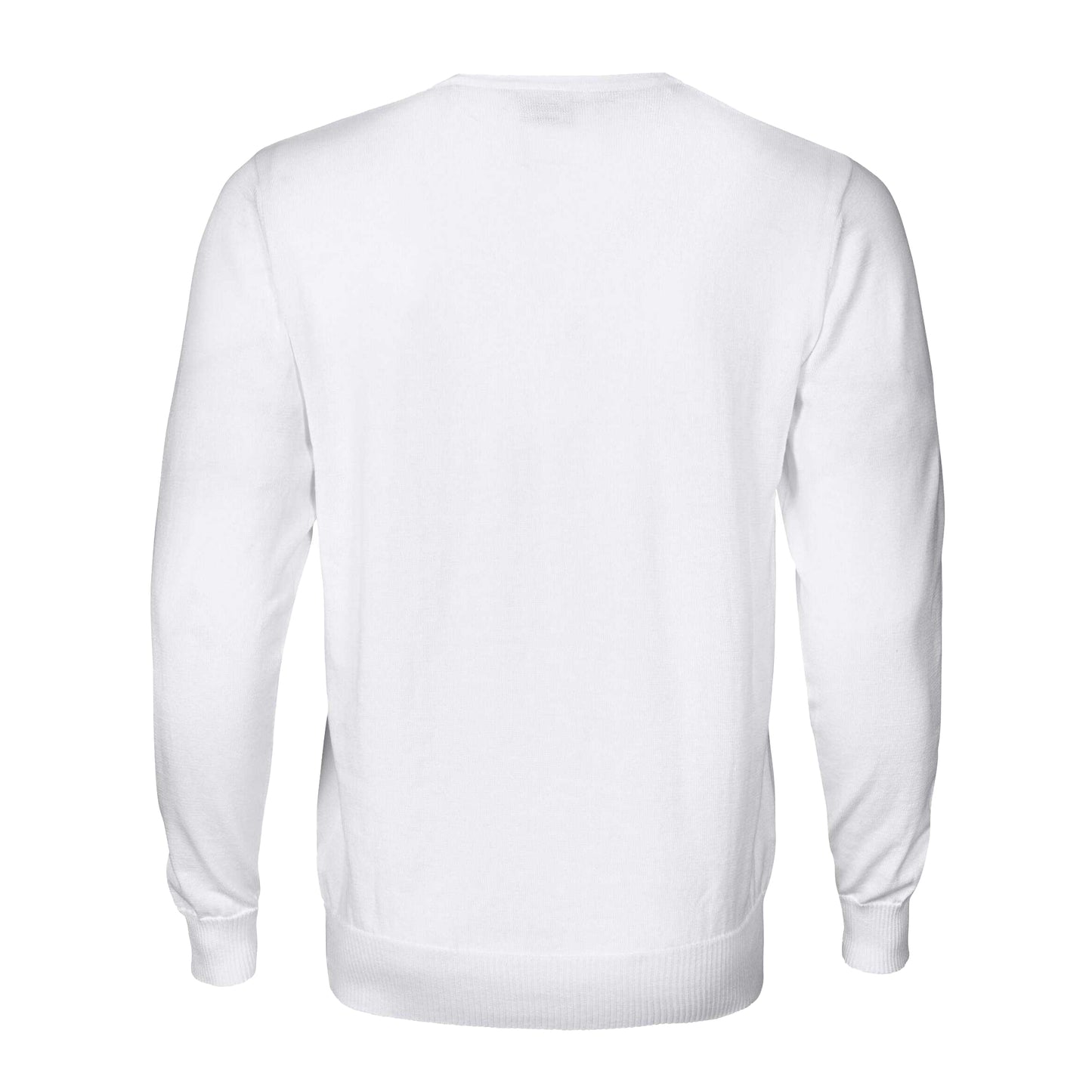 White - Back - Printer Mens Forehand Knitted V Neck Sweatshirt