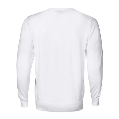 White - Back - Printer Mens Forehand Knitted V Neck Sweatshirt