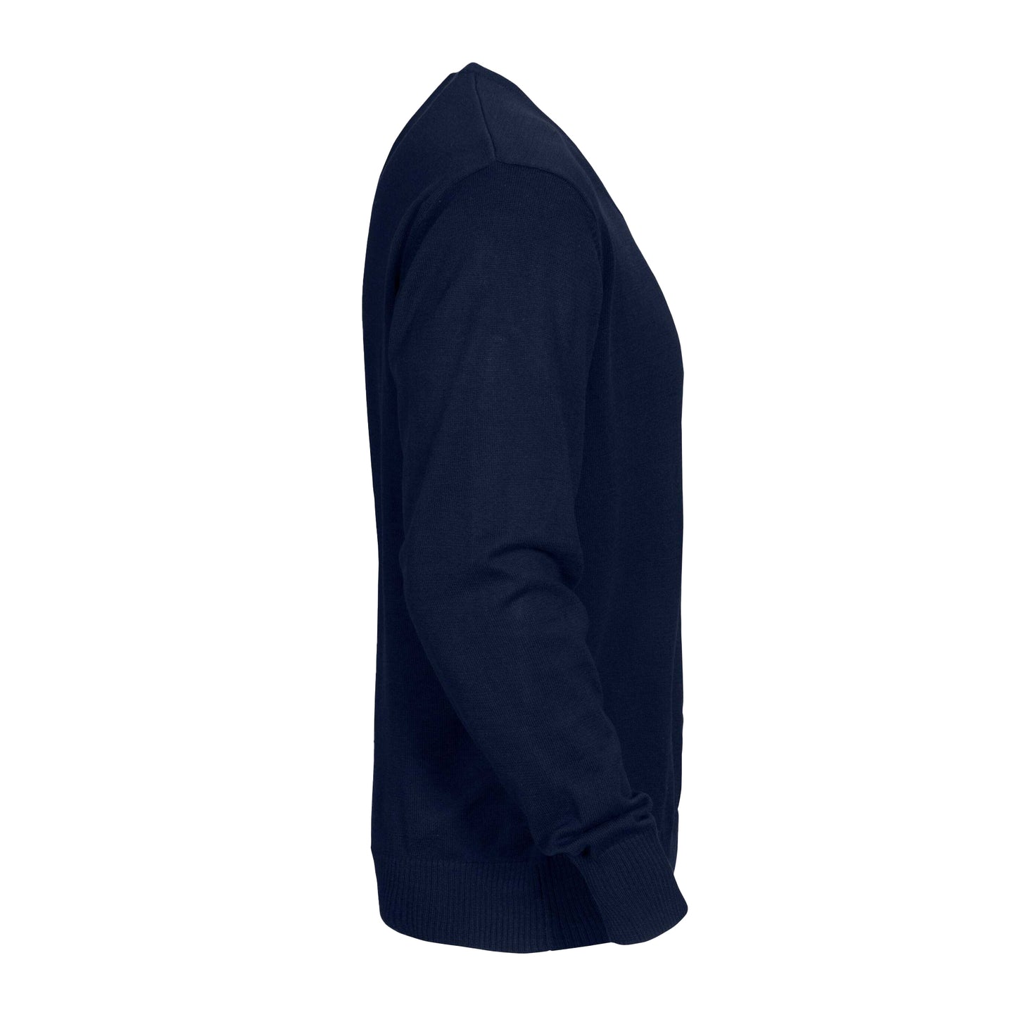 Navy - Side - Printer Mens Forehand Knitted V Neck Sweatshirt