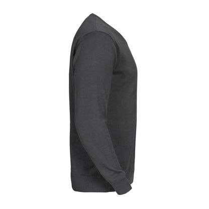 Steel Grey - Side - Printer Mens Forehand Knitted V Neck Sweatshirt