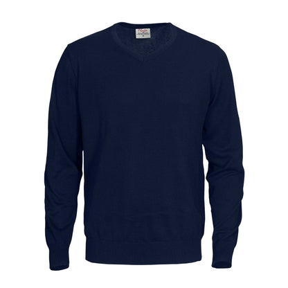 Navy - Front - Printer Mens Forehand Knitted V Neck Sweatshirt