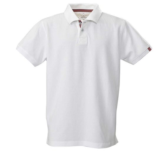 White - Front - James Harvest Mens Avon Polo Shirt