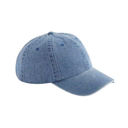 Mid Blue - Front - Beechfield Denim Baseball Cap