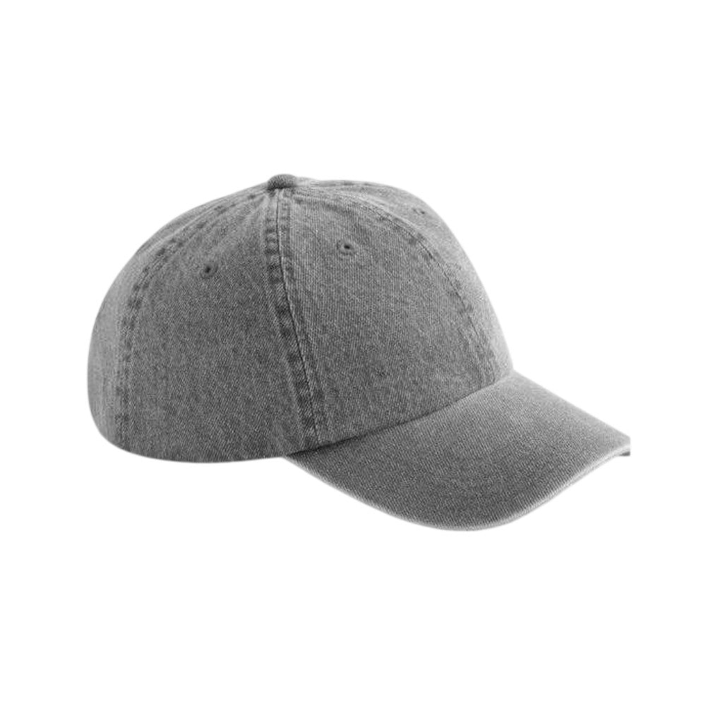 Grey Acid Wash - Front - Beechfield Denim Baseball Cap
