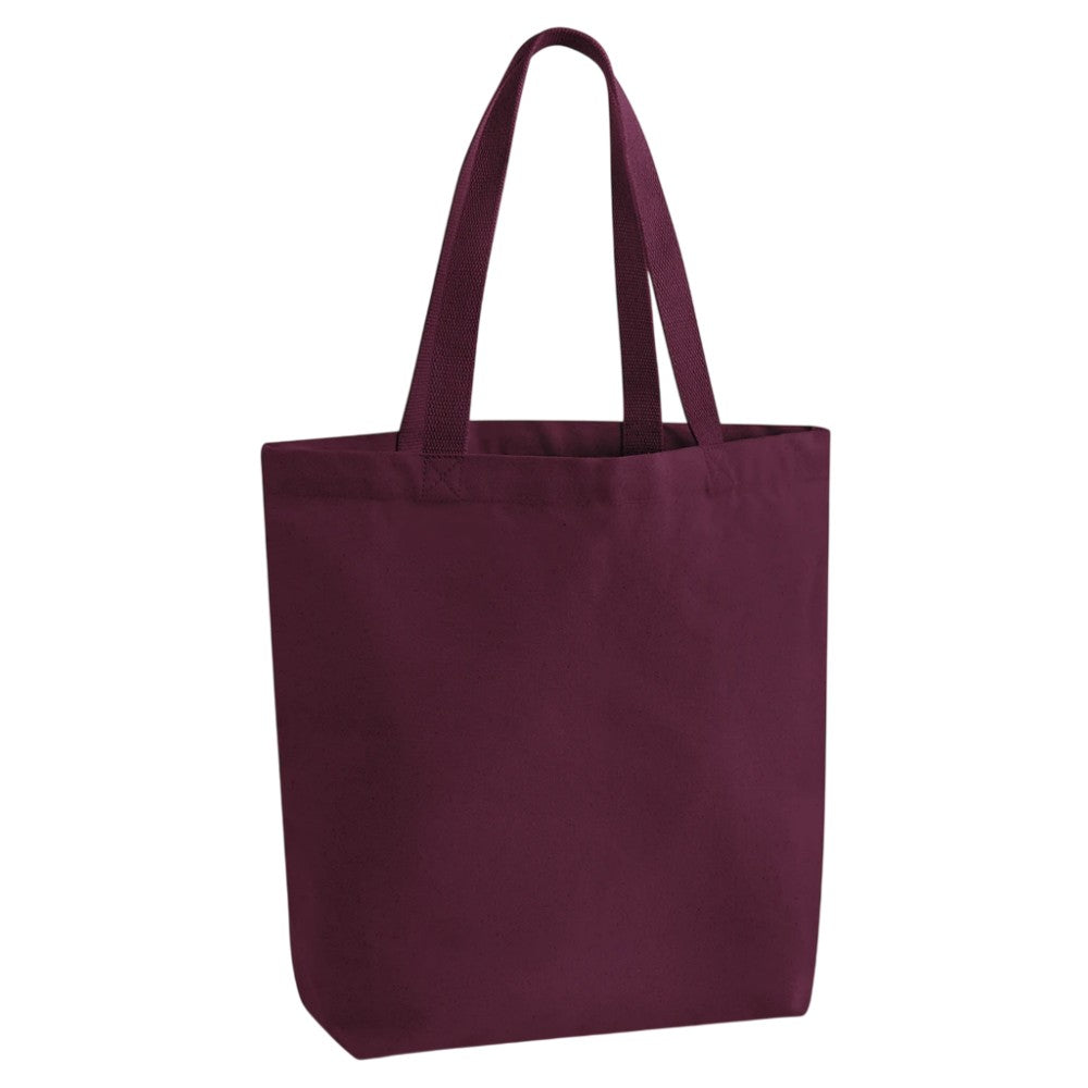 Burgundy - Back - Westford Mill Heavy Canvas Tote Bag
