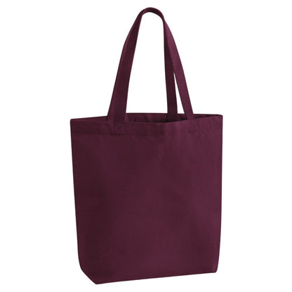 Burgundy - Back - Westford Mill Heavy Canvas Tote Bag