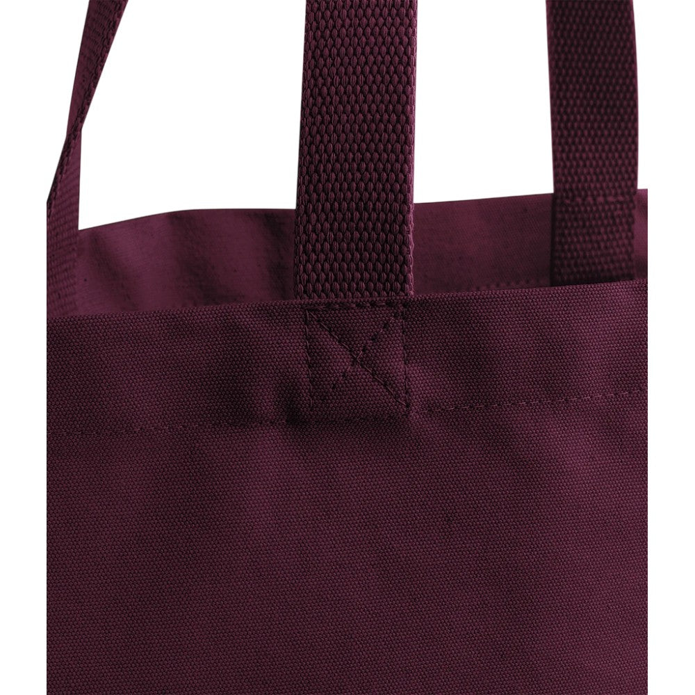 Burgundy - Side - Westford Mill Heavy Canvas Tote Bag