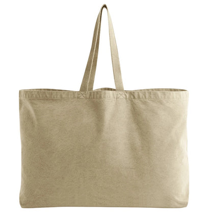 Vintage Sand - Front - Westford Mill Garment Dyed Oversized Tote Bag