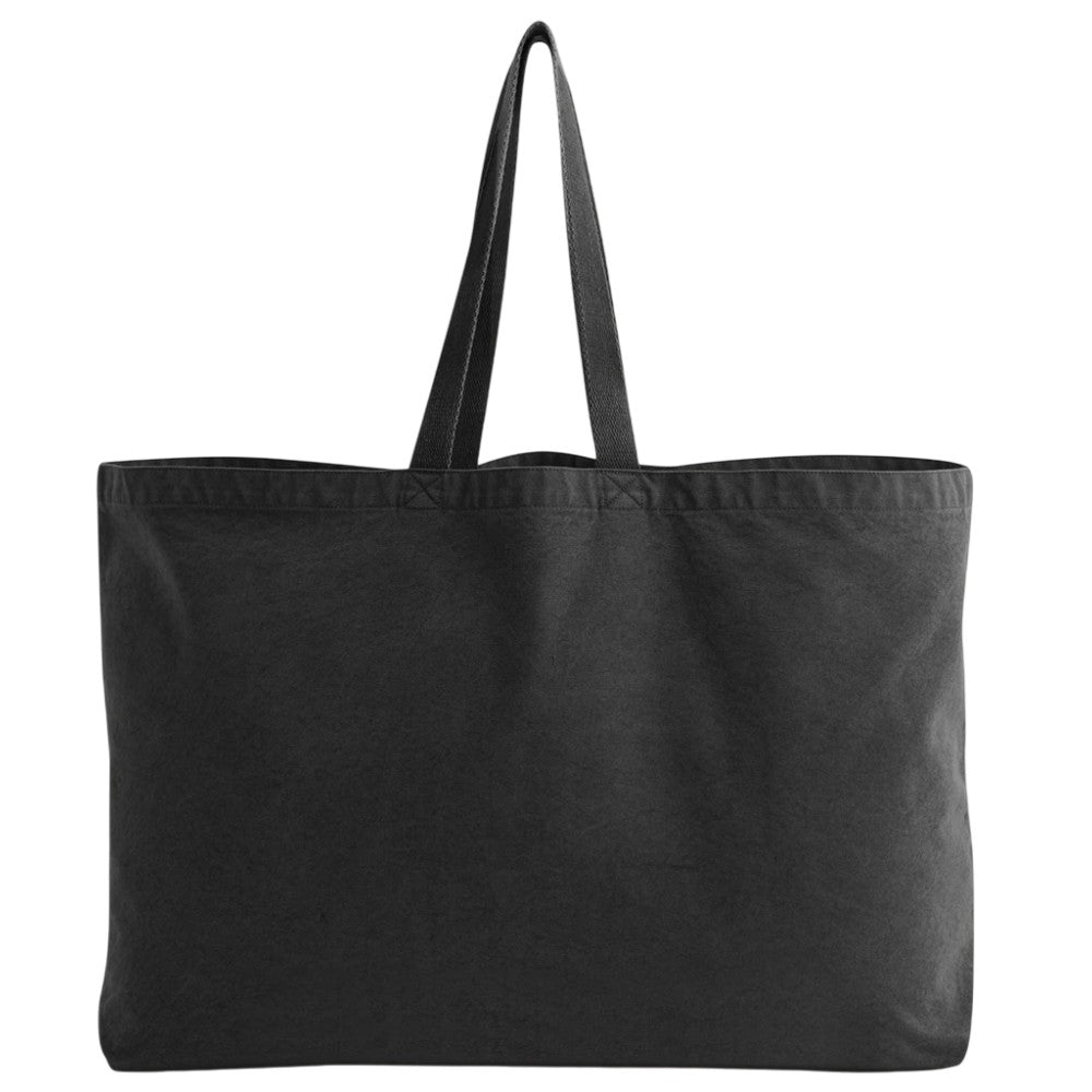 Vintage Black - Front - Westford Mill Garment Dyed Oversized Tote Bag