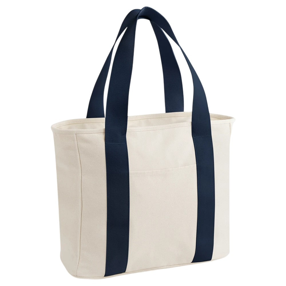 Natural-Navy - Back - Bagbase Edit Canvas Tote Bag