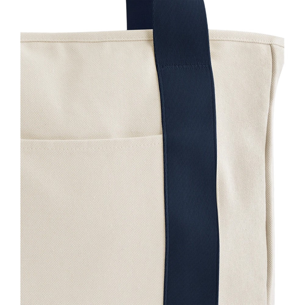 Natural-Navy - Pack Shot - Bagbase Edit Canvas Tote Bag