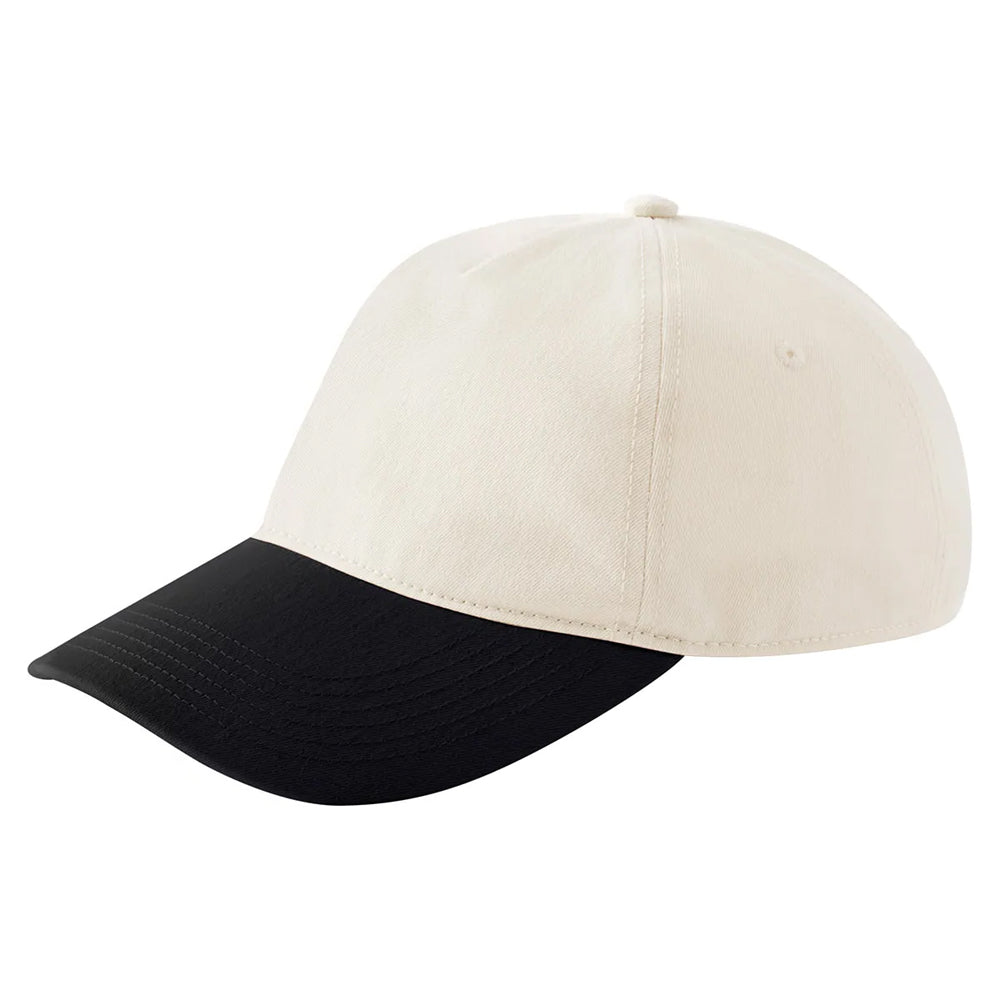 Natural-Black - Back - Beechfield Leisure Contrast Peak Baseball Cap