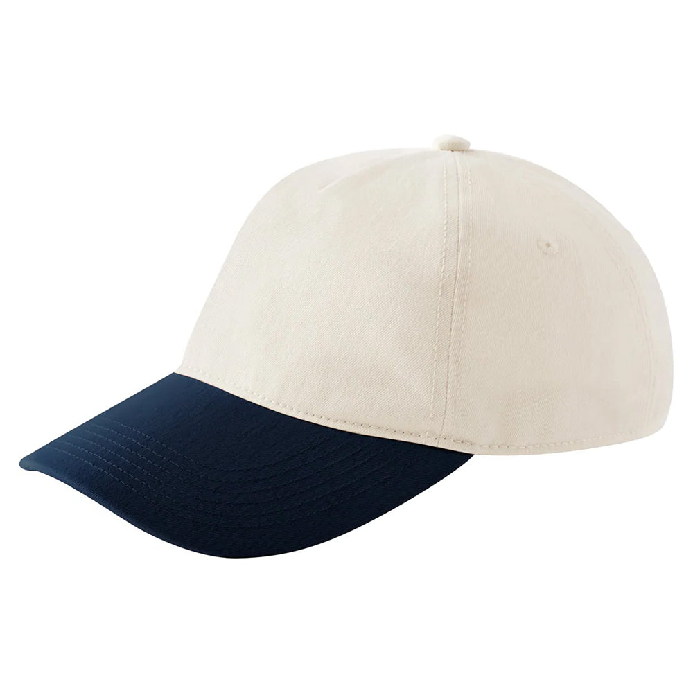 Natural-French Navy - Back - Beechfield Leisure Contrast Peak Baseball Cap