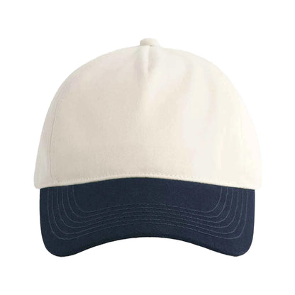 Natural-French Navy - Side - Beechfield Leisure Contrast Peak Baseball Cap