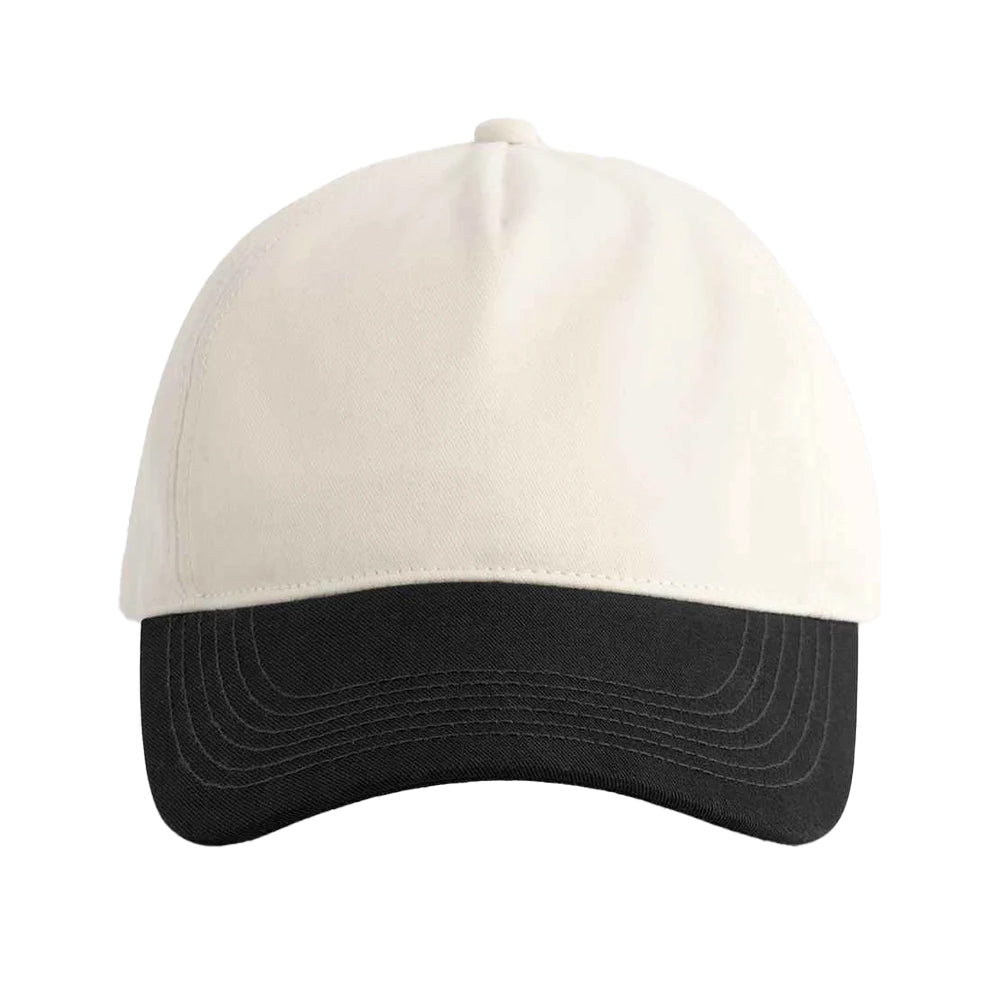 Natural-Black - Side - Beechfield Leisure Contrast Peak Baseball Cap
