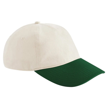 Natural-Forest Green - Front - Beechfield Leisure Contrast Peak Baseball Cap