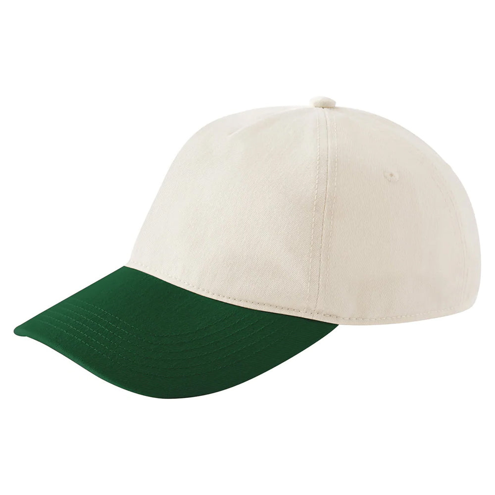 Natural-Forest Green - Back - Beechfield Leisure Contrast Peak Baseball Cap