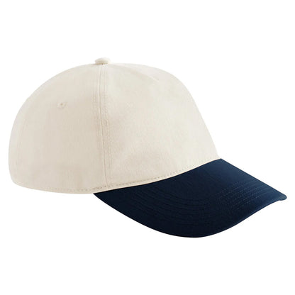 Natural-French Navy - Front - Beechfield Leisure Contrast Peak Baseball Cap