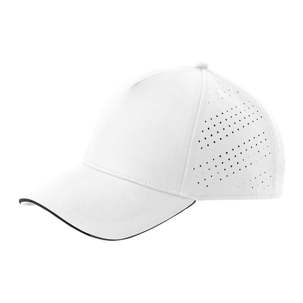 White-Black - Back - Beechfield Accelerate Baseball Cap