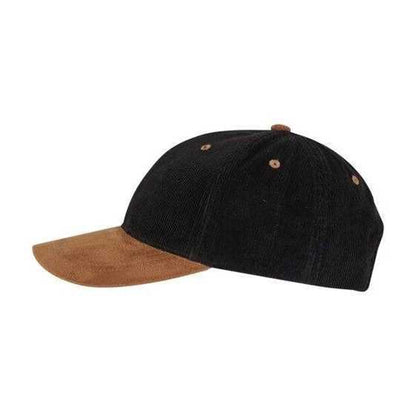 Black-Caramel - Side - Flexfit Classic Two Tone Corduroy Sueded Baseball Cap