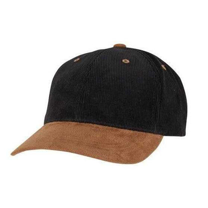 Black-Caramel - Front - Flexfit Classic Two Tone Corduroy Sueded Baseball Cap