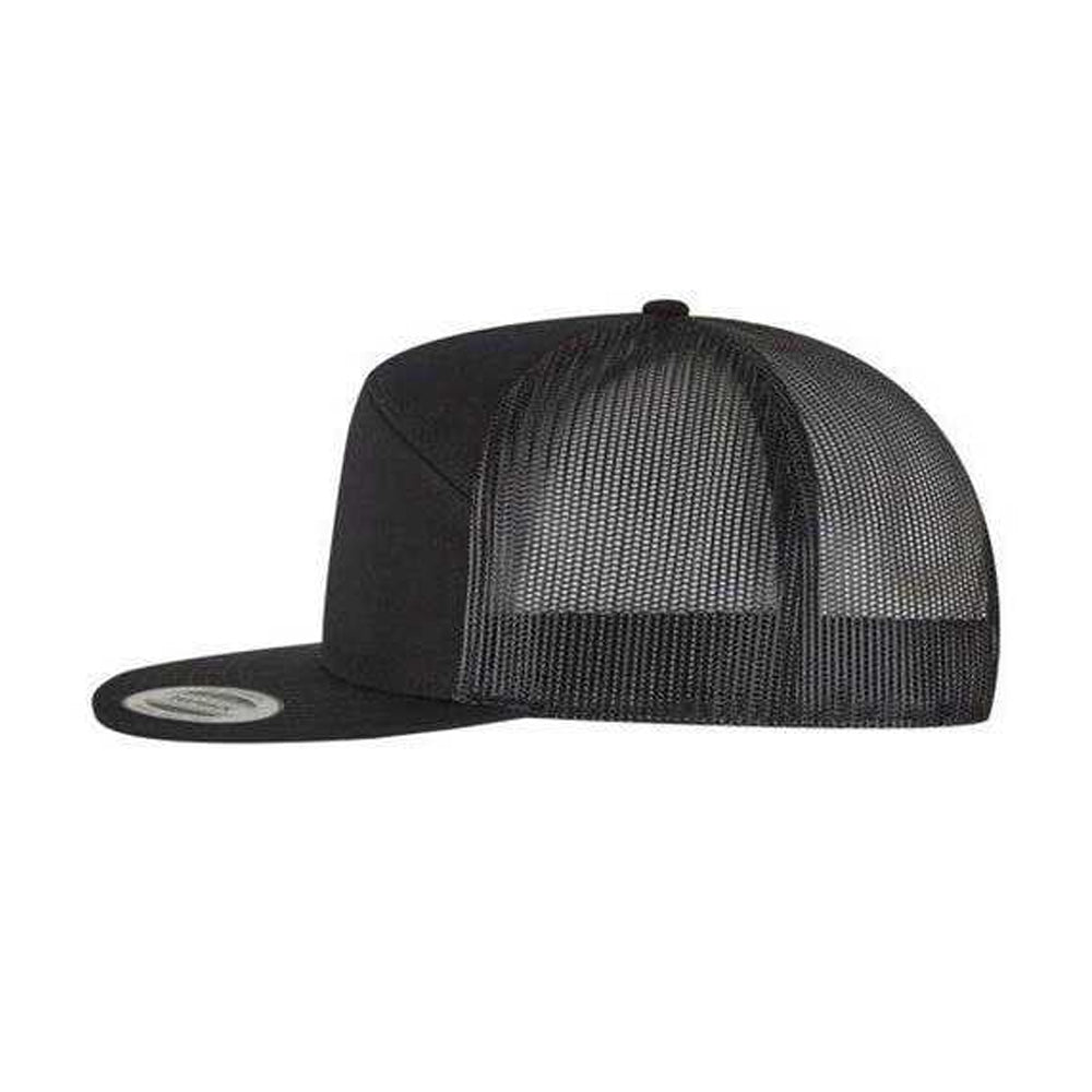 Black - Side - Flexfit Classic 7 Panel Trucker Cap
