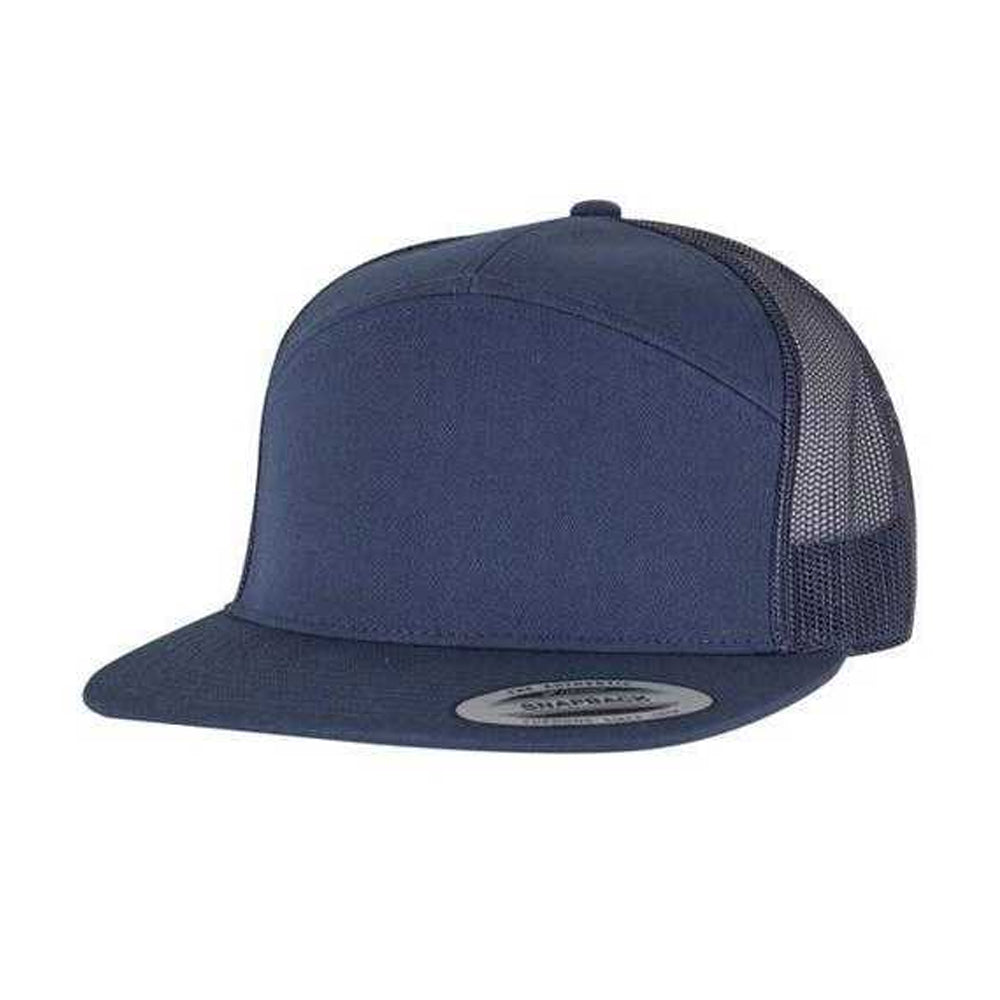 Navy - Front - Flexfit Classic 7 Panel Trucker Cap