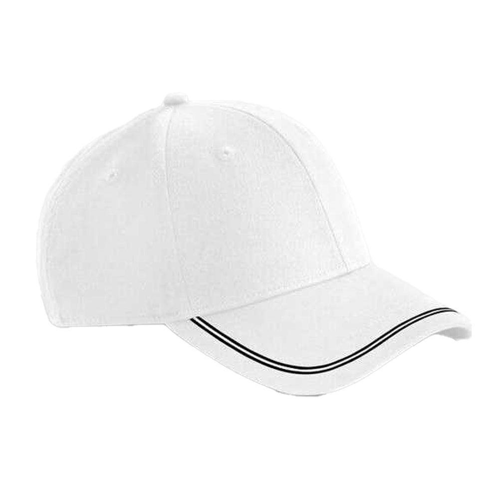White-Black - Front - Beechfield Match Day Baseball Cap