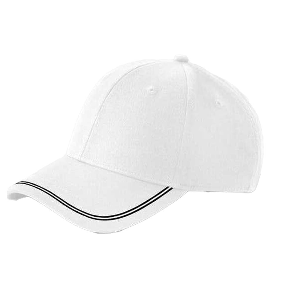 White-Black - Back - Beechfield Match Day Baseball Cap