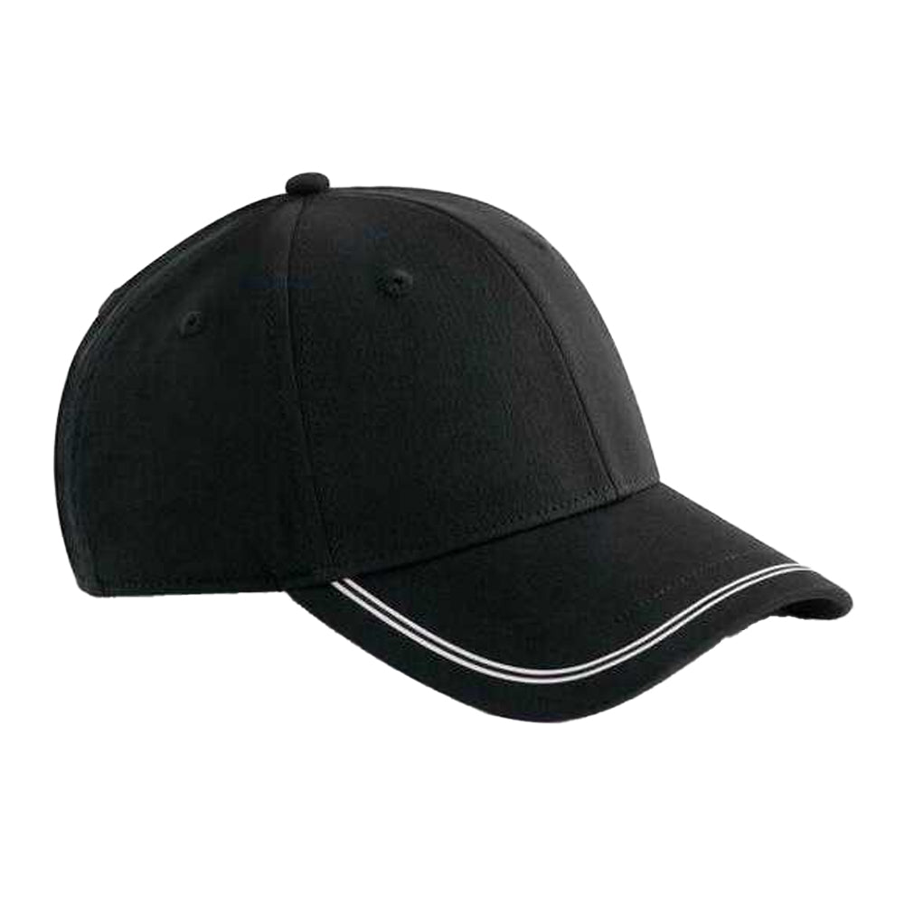 Black-White - Front - Beechfield Match Day Baseball Cap