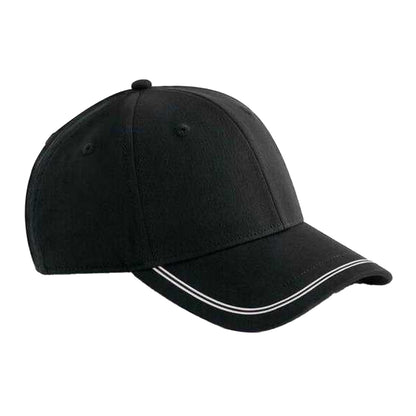 Black-White - Front - Beechfield Match Day Baseball Cap
