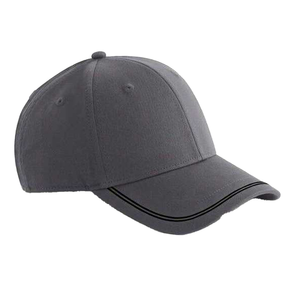 Gunmetal Grey-Black - Front - Beechfield Match Day Baseball Cap