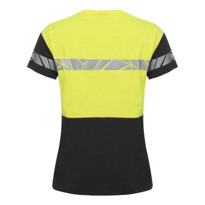 Black-Yellow - Back - Projob Womens-Ladies Progression 7005 T-Shirt
