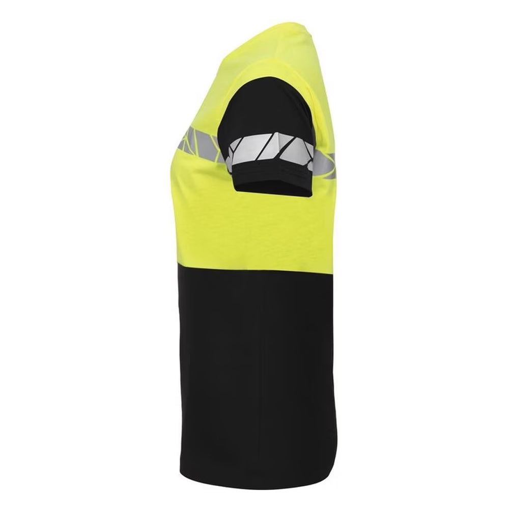 Black-Yellow - Side - Projob Womens-Ladies Progression 7005 T-Shirt