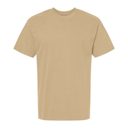 Tan - Front - Gildan Unisex Adult Hammer Maxweight Cotton Blend T-Shirt