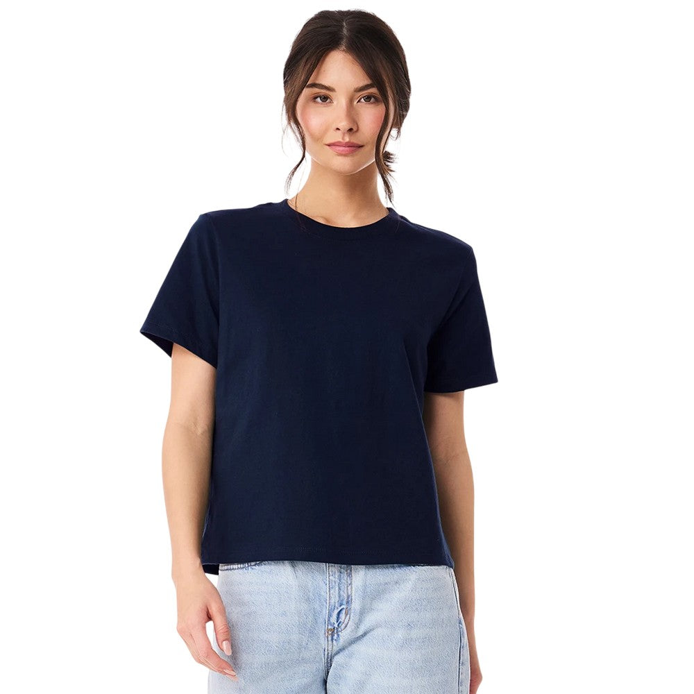 Navy - Side - Bella + Canvas Womens-Ladies Heavyweight Boxy T-Shirt