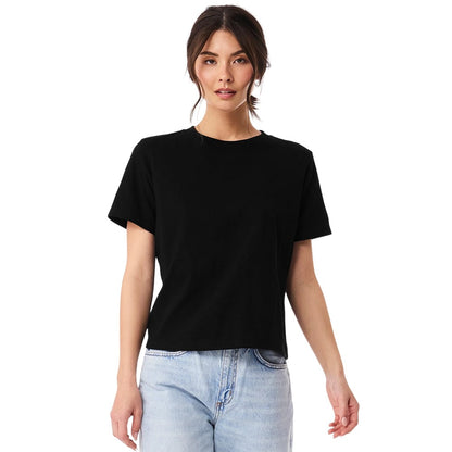 Black - Side - Bella + Canvas Womens-Ladies Heavyweight Boxy T-Shirt