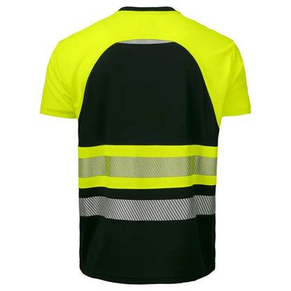 Yellow-Black - Back - Projob Mens 6020 Reflective T-Shirt