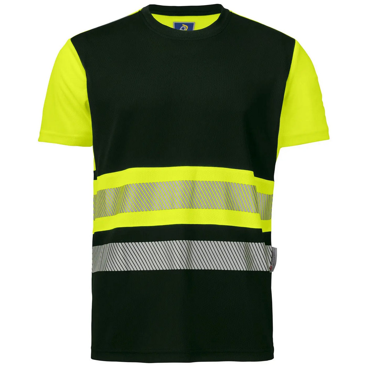 Yellow-Black - Front - Projob Mens 6020 Reflective T-Shirt