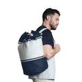 French Navy-Off White - Back - Quadra Canvas Duffel Bags - 30 Litres