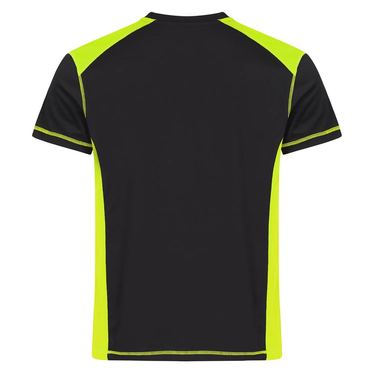 Visibility Yellow - Back - Clique Mens Ambition Contrast Panel Recycled Polyester T-Shirt