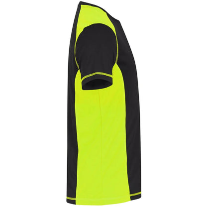 Visibility Yellow - Side - Clique Mens Ambition Contrast Panel Recycled Polyester T-Shirt