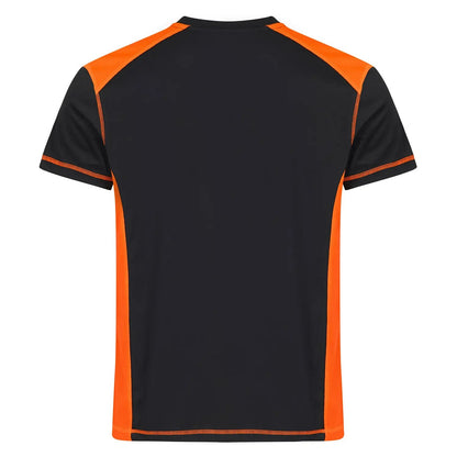 Visibility Orange - Back - Clique Mens Ambition Contrast Panel Recycled Polyester T-Shirt