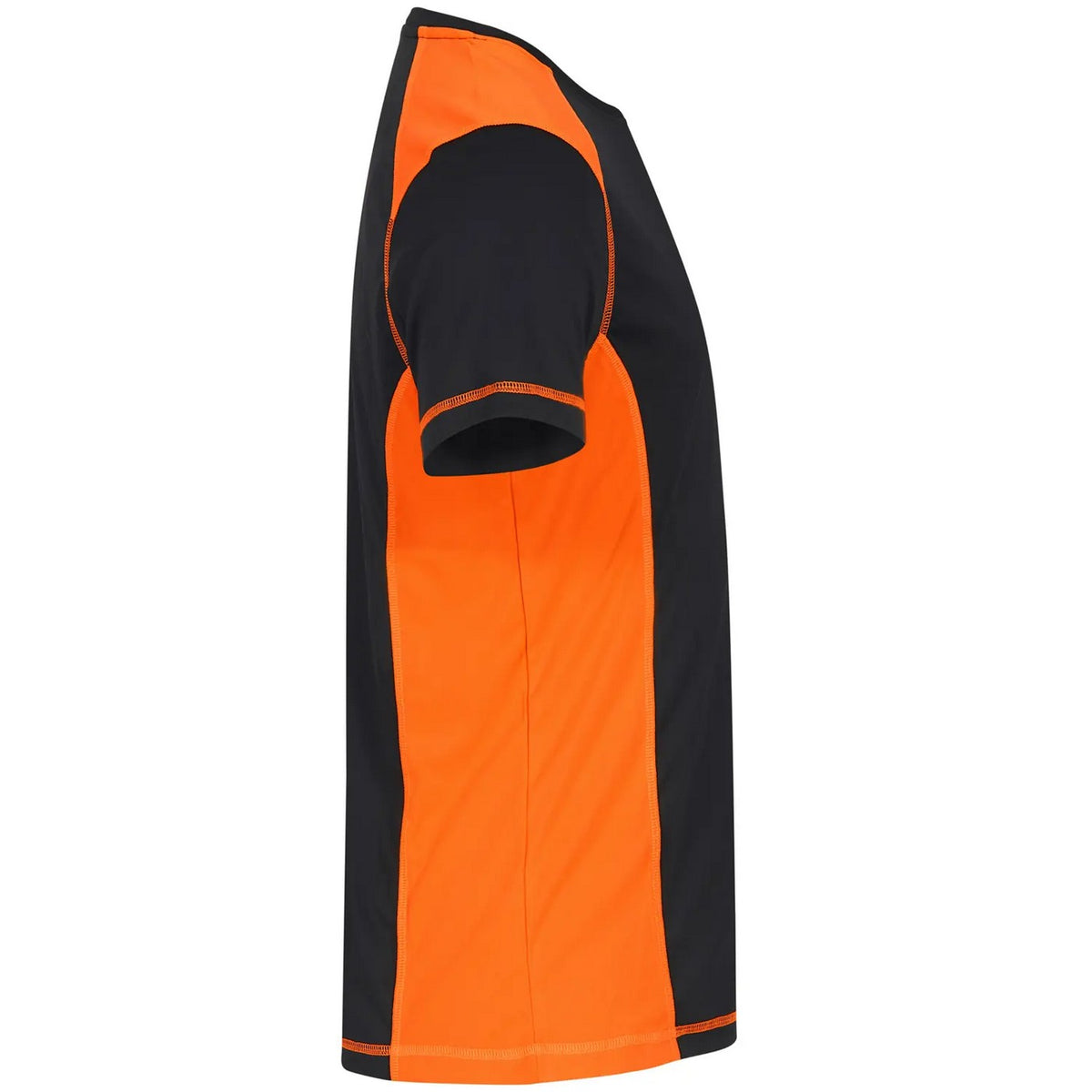 Visibility Orange - Side - Clique Mens Ambition Contrast Panel Recycled Polyester T-Shirt