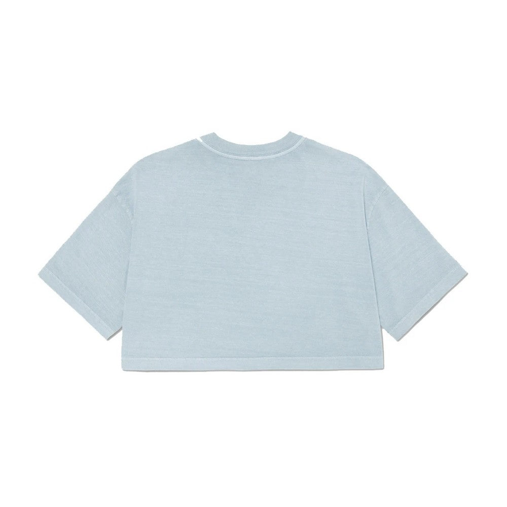Light Washed Denim - Back - Bella + Canvas Womens-Ladies Oversized Oversized Crop T-Shirt