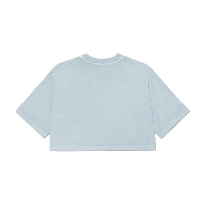 Light Washed Denim - Back - Bella + Canvas Womens-Ladies Oversized Oversized Crop T-Shirt